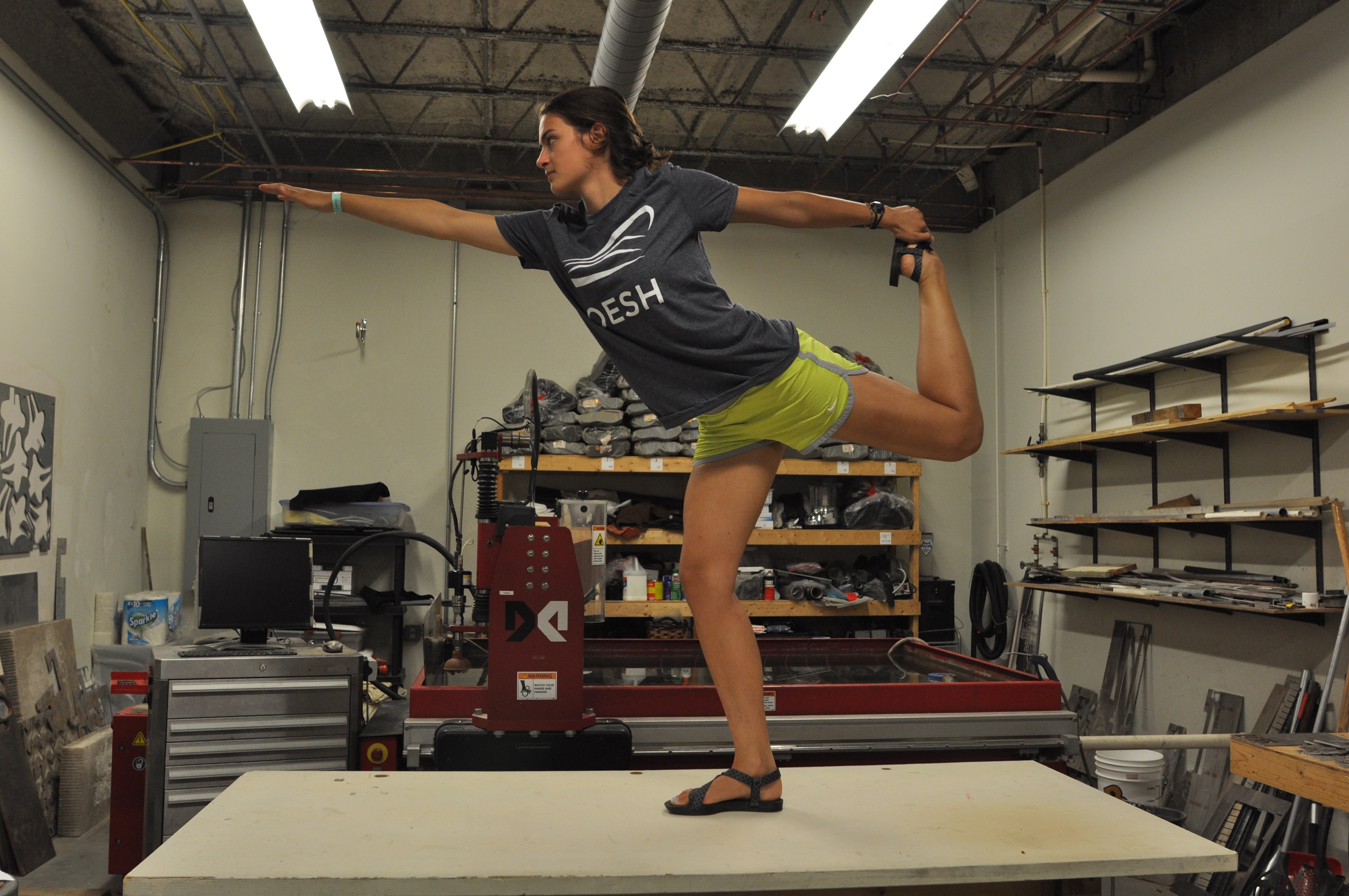 OESH yoga shoes waterjet saw